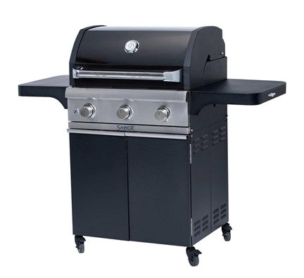 SABER® Cast Black 3-Burner Gas Grill