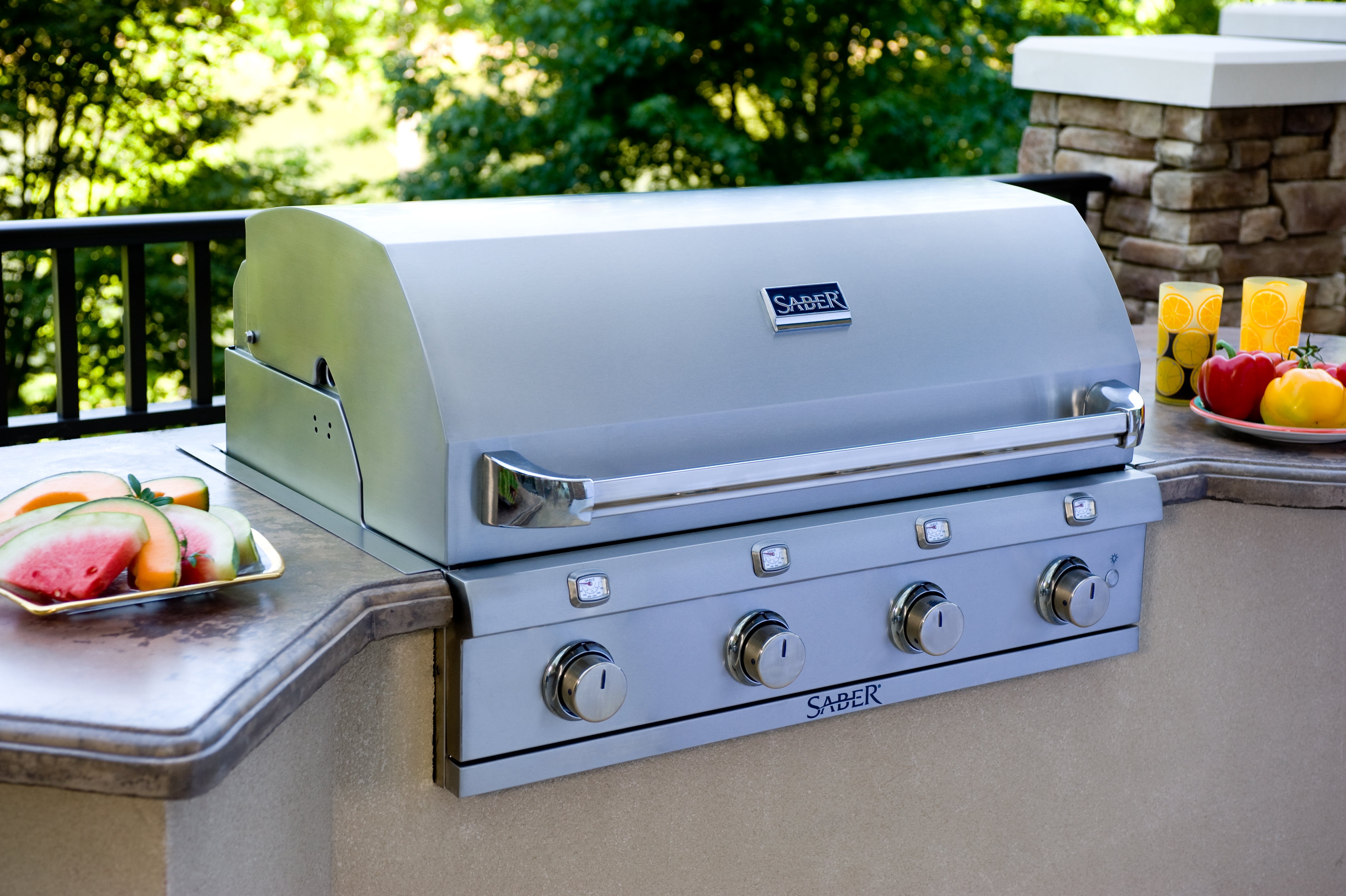 SABER® Premium 4-Burner Built-In Gas Grill