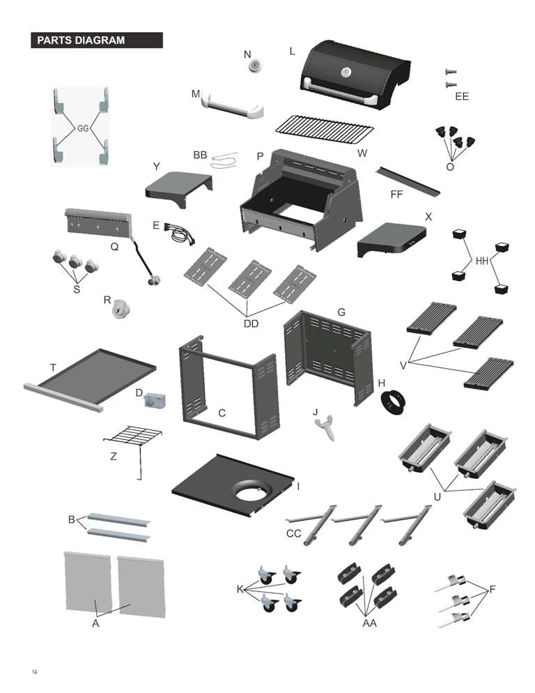 SABER® Cast Stainless 3-Burner Gas Grill