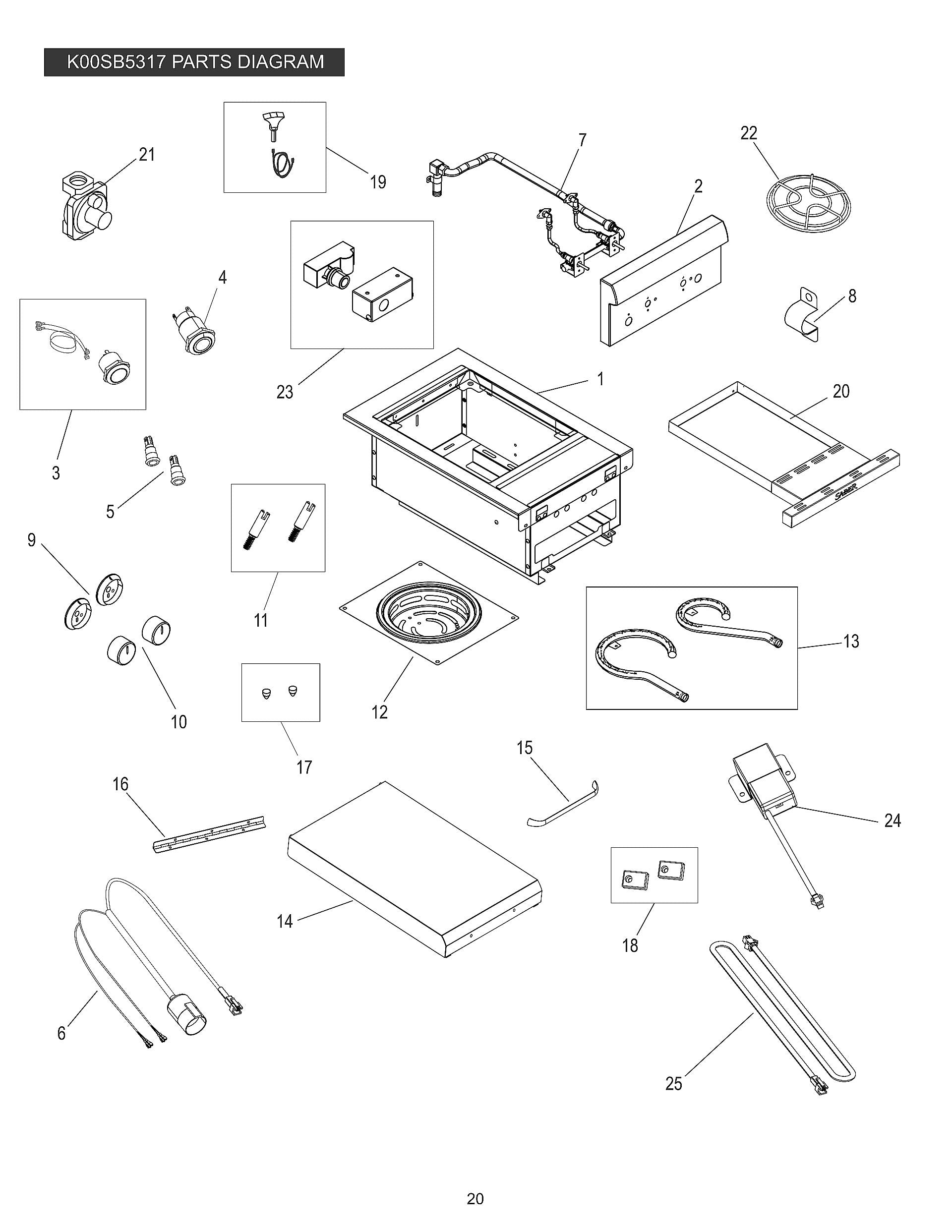 SABER® Elite Dual-Control Built-In Side Burner