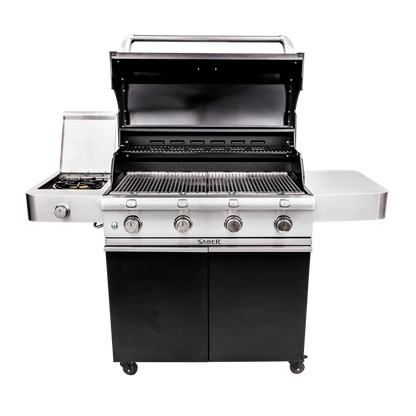SABER® Deluxe Black 4-Burner Gas Grill