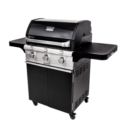 SABER® Deluxe Black 3-Burner Gas Grill