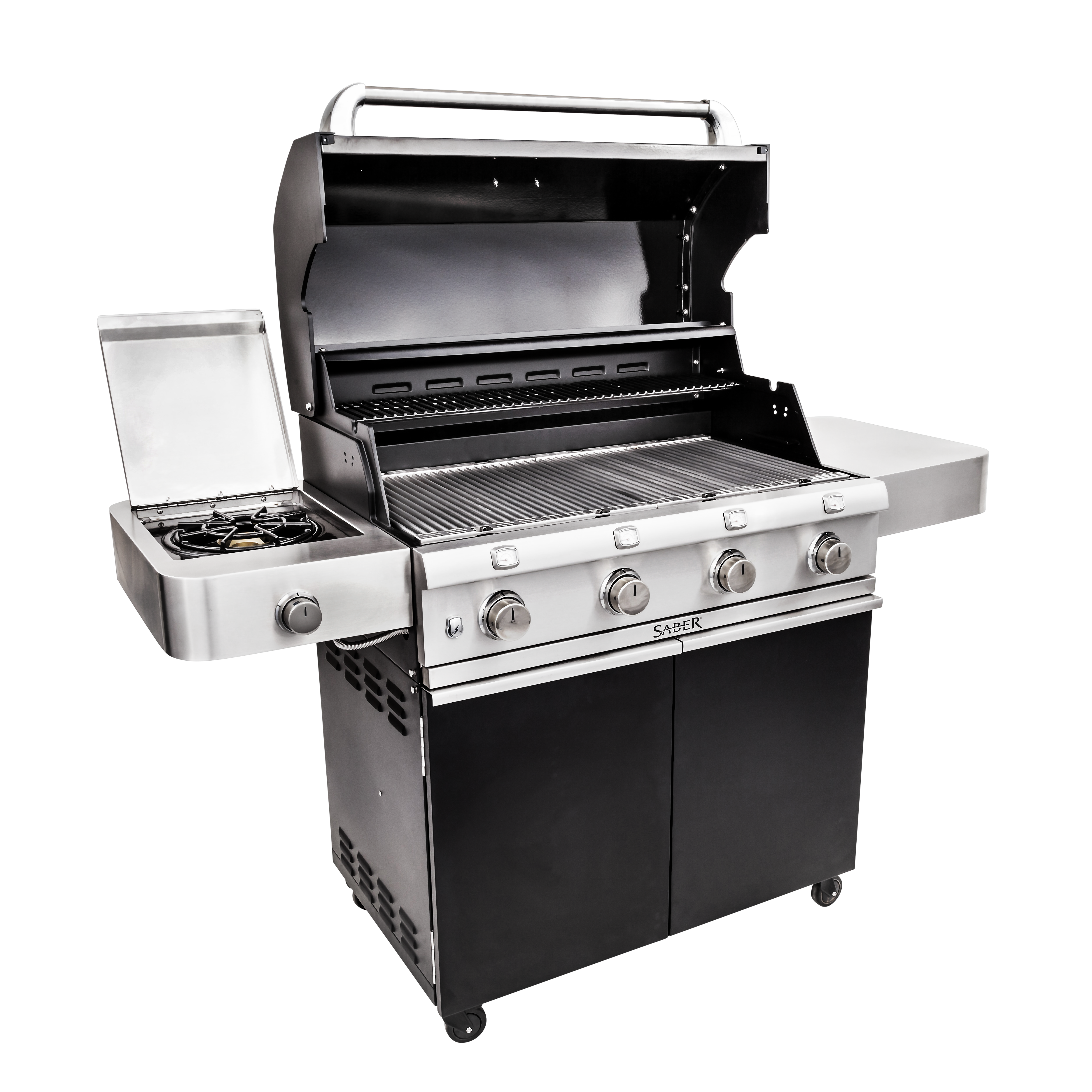 SABER® Deluxe Black 4-Burner Gas Grill