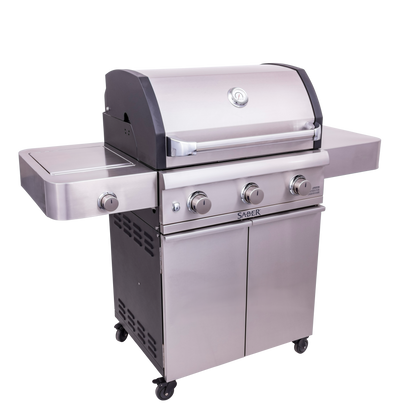SABER® Cast Stainless 3-Burner Gas Grill