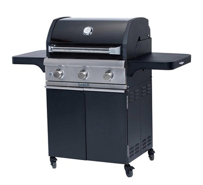SABER® Cast Black 3-Burner Gas Grill