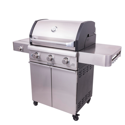 SABER® Cast Stainless 3-Burner Gas Grill