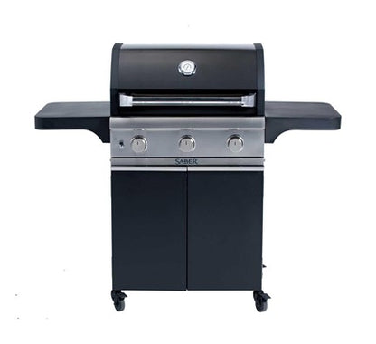 SABER® Cast Black 3-Burner Gas Grill