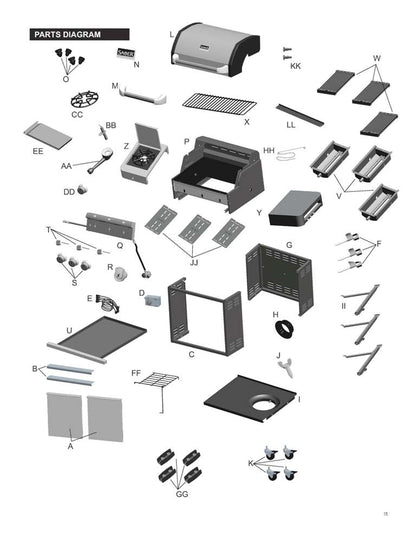 SABER® Cast Stainless 3-Burner Gas Grill