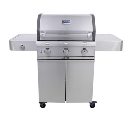 SABER® Cast Stainless 3-Burner Gas Grill