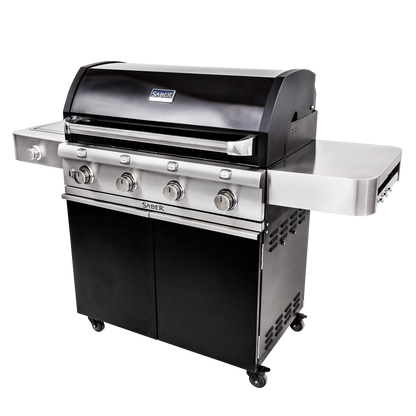 SABER® Deluxe Black 4-Burner Gas Grill