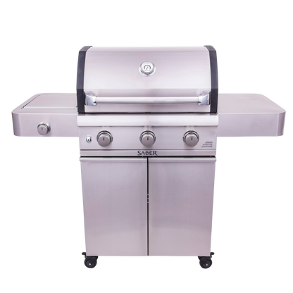 SABER® Cast Stainless 3-Burner Gas Grill