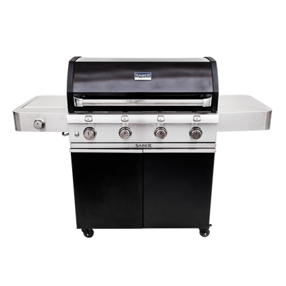 SABER® Deluxe Black 4-Burner Gas Grill