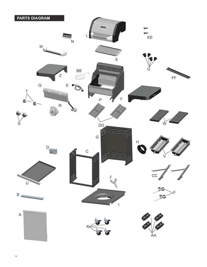SABER® Cast Stainless 2-Burner Gas Grill