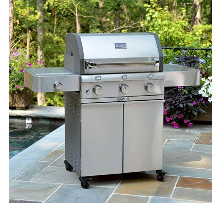SABER® Cast Stainless 3-Burner Gas Grill
