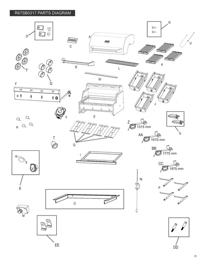 SABER® Premium 4-Burner Built-In Gas Grill