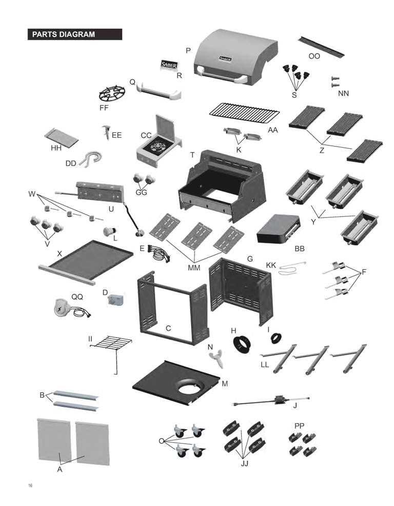 SABER® Stainless Steel 3-Burner Gas Grill