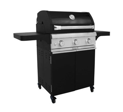 SABER® Cast Black 3-Burner Gas Grill